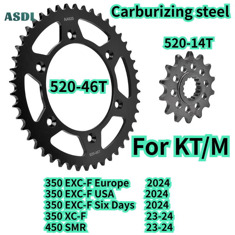Motorcycle Gear Usa - 520 Motorfiets Voor- en Achtertandwiel 46T