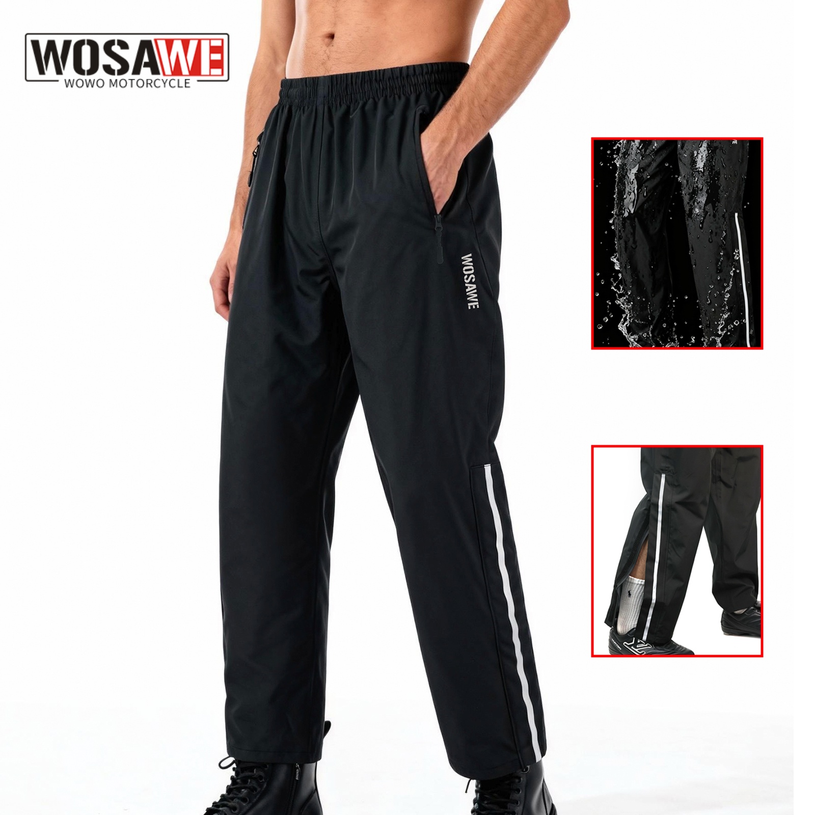 Motorcycle Rain Suit - WOSAWE Motorrijwiel Regendichte enkele broek Waterdicht