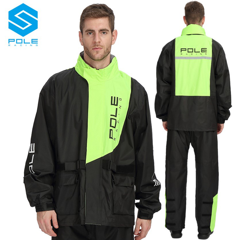 Motorcycle Rain Suit - POLE Motorregenjas Ademend Waterdicht Reflecterende regenjas