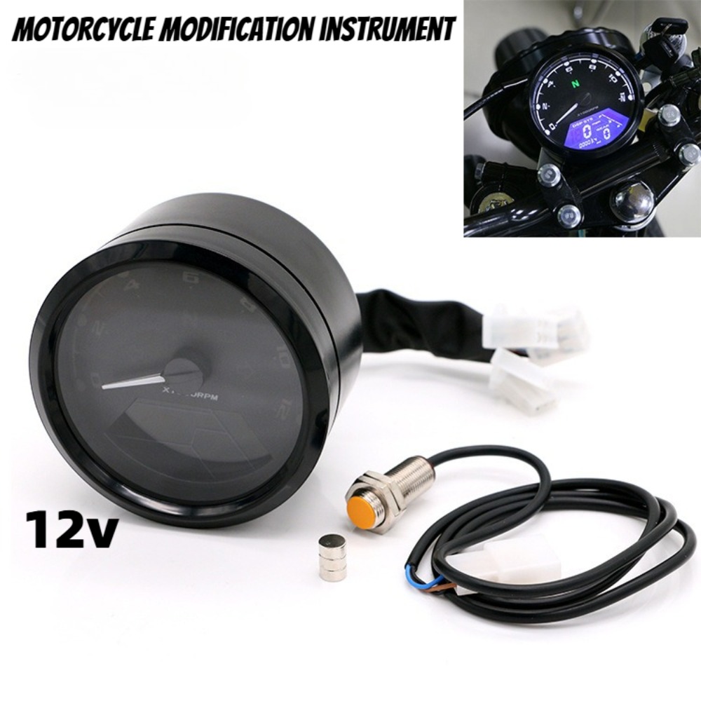 Motorcycle Gear Indicator - Universele motorfietsmeter snelheidsmeter digitale kilometerteller 12000
